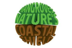 3D Text Design About World Mangrove Day Quotes vector