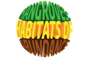 3D Text Design About World Mangrove Day Quotes vector