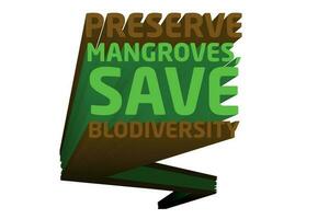 3D Text Design About World Mangrove Day Quotes vector