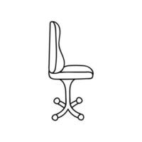 Cute hand drawn doodle office chair with comfortable and soft back with wheels. Vector doodle illustration isolated on background.