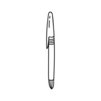 Cute hand drawn pen in a simple and naive doodle style. For writing notes in planner, sign business contract, write down lectures in the university. Vector illustration isolated on the background