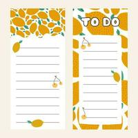 Cute scrapbook templates for planner. Notes, to do, to buy and other on summer theme. With vector printable, editable illustrations