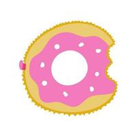 Rubber or inflatable ring in the shape of donut vector isolated from the background. Colorful icon swim ring in a flat style. Symbols vacation or holiday