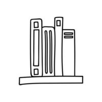 Cute hand drawn isolated doodle of shelf with notebooks and books for education and scheduling vector