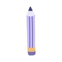 Cute hand drawn pencil in a simple and naive cartoon style. For writing notes in planner, sign business contract, write down lectures in the university. Vector illustration isolated on the background