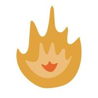 Trendy hand drawn fire. Symbol of deadline in cartoon style. Business icon about time on project, deadlines, dates, achievement tasks on right time. Vector illustration isolated on the background