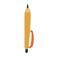 Cute hand drawn pen in a simple and naive cartoon style. For writing notes in planner, sign business contract, write down lectures in the university. Vector illustration isolated on the background