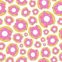 Cute and colorful vector seamless hand drawn pattern with Rubber or inflatable ring in the shape of donut. Can be used at the posters, wrapping paper, for fabric, bedclothes, notebook, packages