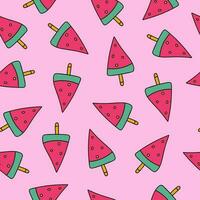 Cute and colorful vector seamless hand drawn pattern with ice cream. Can be used at the posters, wrapping paper, for bedclothes, socks, towels, notebook, postcard, packages, gift paper