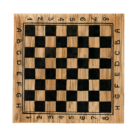 Wooden chess board watercolor illustration. Hand drawn brown and black desk with no pieces for Chess day designs png