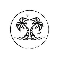 Palm tree vector illustration on white background silhouette.