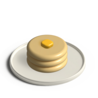 3d pancake with plate png