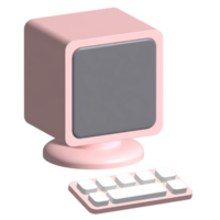 cute 3d mini computer png