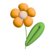 3d orange flower png