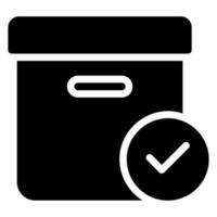 icono de glifo de caja de almacenamiento vector