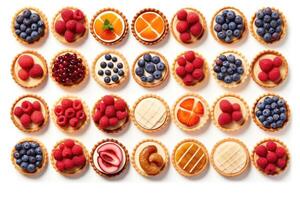 tarts flat lay Food Photography AI Generated photo