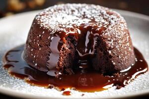 stock photo of molten chocolate cake AI Generated