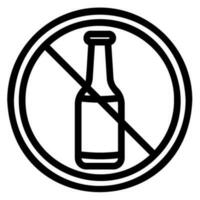 sin icono de línea de alcohol vector