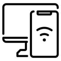 remote connection line icon vector