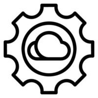 cloud settings line icon vector