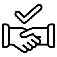 handshake line icon vector