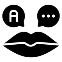 speaking glyph icon vector