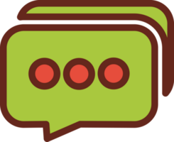 Chat message flat icon 3 colors. png