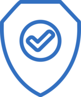 Shield check mark icon line design, monoline icons. png