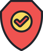 Shield check mark flat icon. png