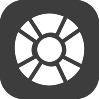 lifebuoy icon in black square. png