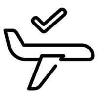 airplane line icon vector