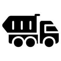 dump truck glyph icon vector