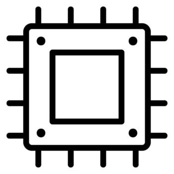 icono de línea de microprocesador vector