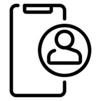 contacts line icon vector