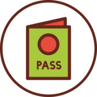 passport flat icon in circle. png