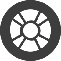 Rettungsring Symbol im schwarz Kreis. png