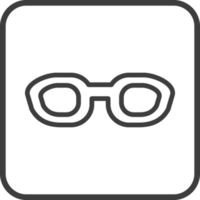 sunglasses icon in thin line black square frames. png