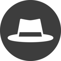 hat icon in black circle. png