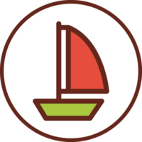 sailboat flat icon in circle. png