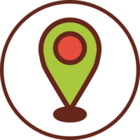 check in location flat icon in circle. png