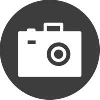 camera icon in black circle. png