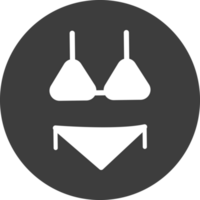 bikini icône dans noir cercle. png