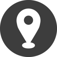 Verifica dentro localização ícone dentro Preto círculo. png