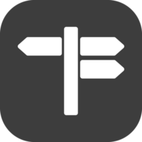 road signs icon in black square. png