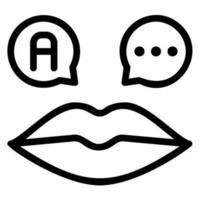 speaking line icon vector