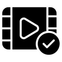 video player glyph icon vector