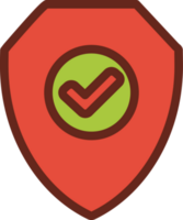 Shield check mark flat icon 3 colors. png