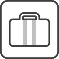 main bagage icône dans mince ligne noir carré cadres. png