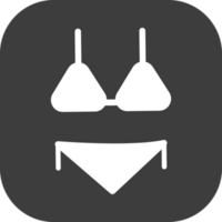 bikini icono en negro cuadrado. png