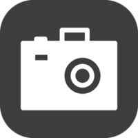 camera icon in black square. png